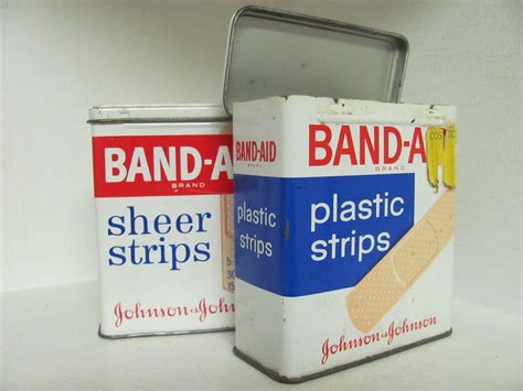 old metal band aid box military|empty band aid box.